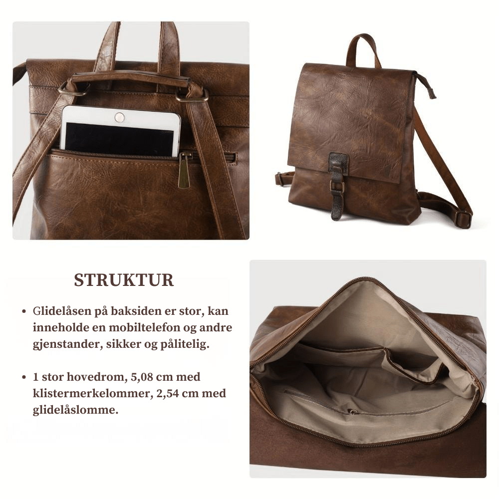 HARPER | MULTIFUNKSJONELL RETRO RYGGSEKK – fra Nordic Boutique & Co. | Nordic Boutique & Co.