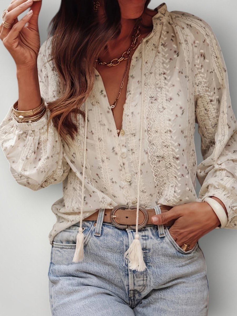 KARIN | BLOMSTERBLUSE – fra Nordic Boutique & Co. | Nordic Boutique & Co.