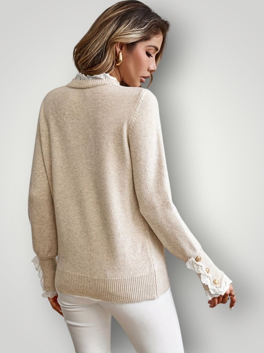 LOVISE | LACE RUFFLE GENSER - Nordic Boutique & Co.