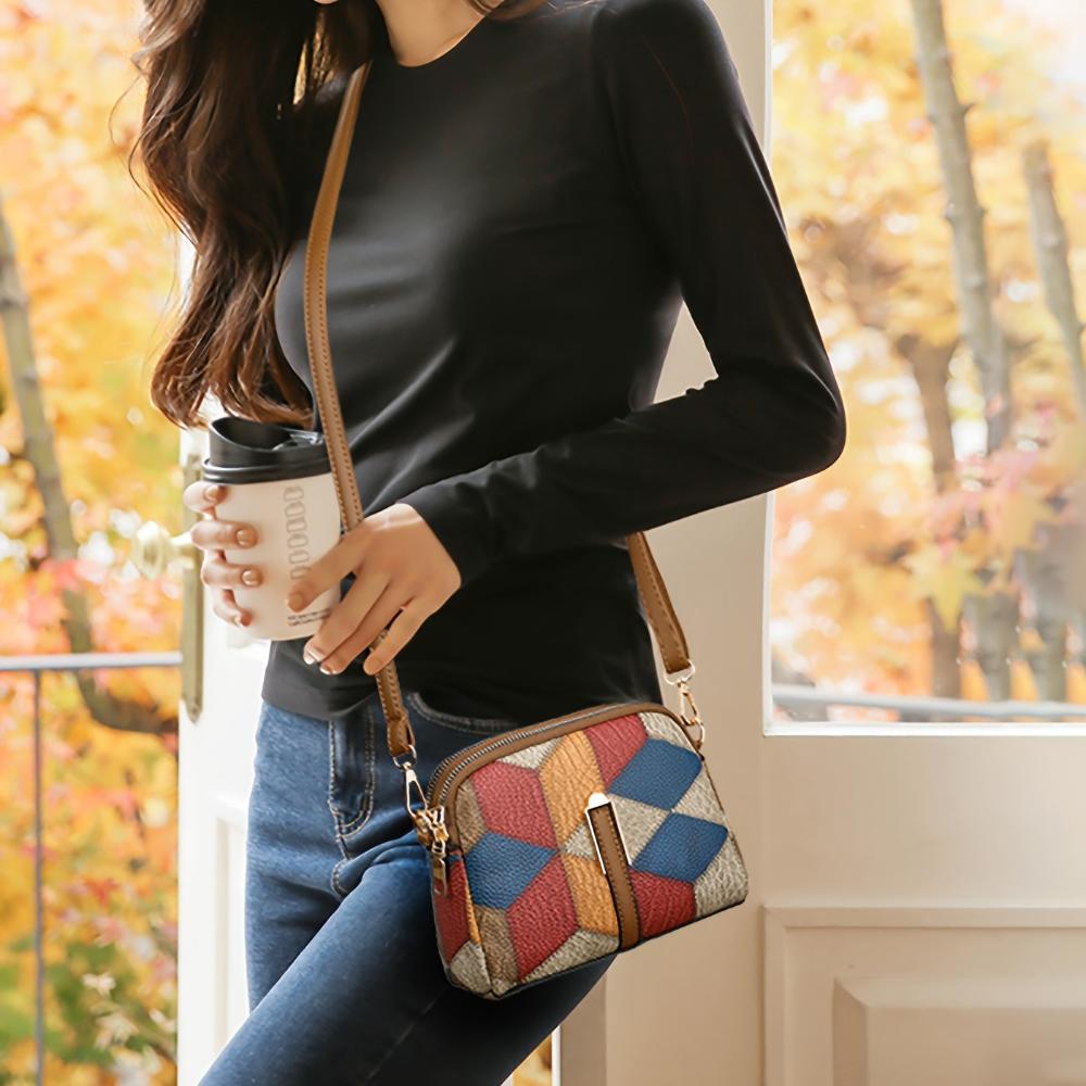 LUNA | PATCHWORK MINI CROSSBODY - VESKE – fra Nordic Boutique & Co. | Nordic Boutique & Co.