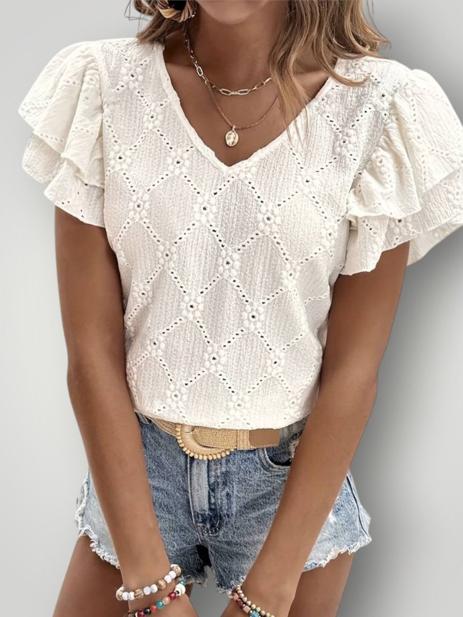 OTELIA | BLUSE MED VOLANGER - Nordic Boutique & Co.
