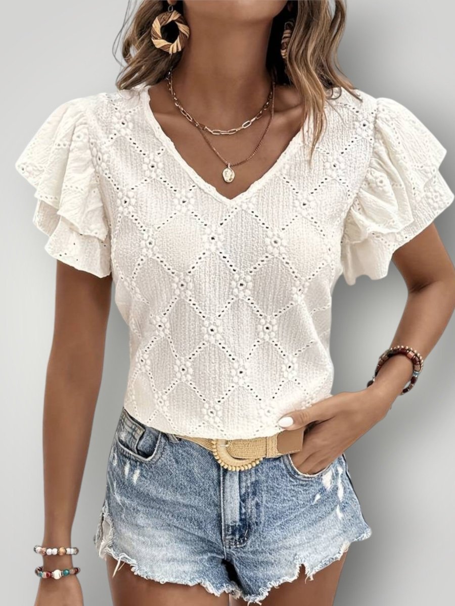 OTELIA | BLUSE MED VOLANGER - Nordic Boutique & Co.
