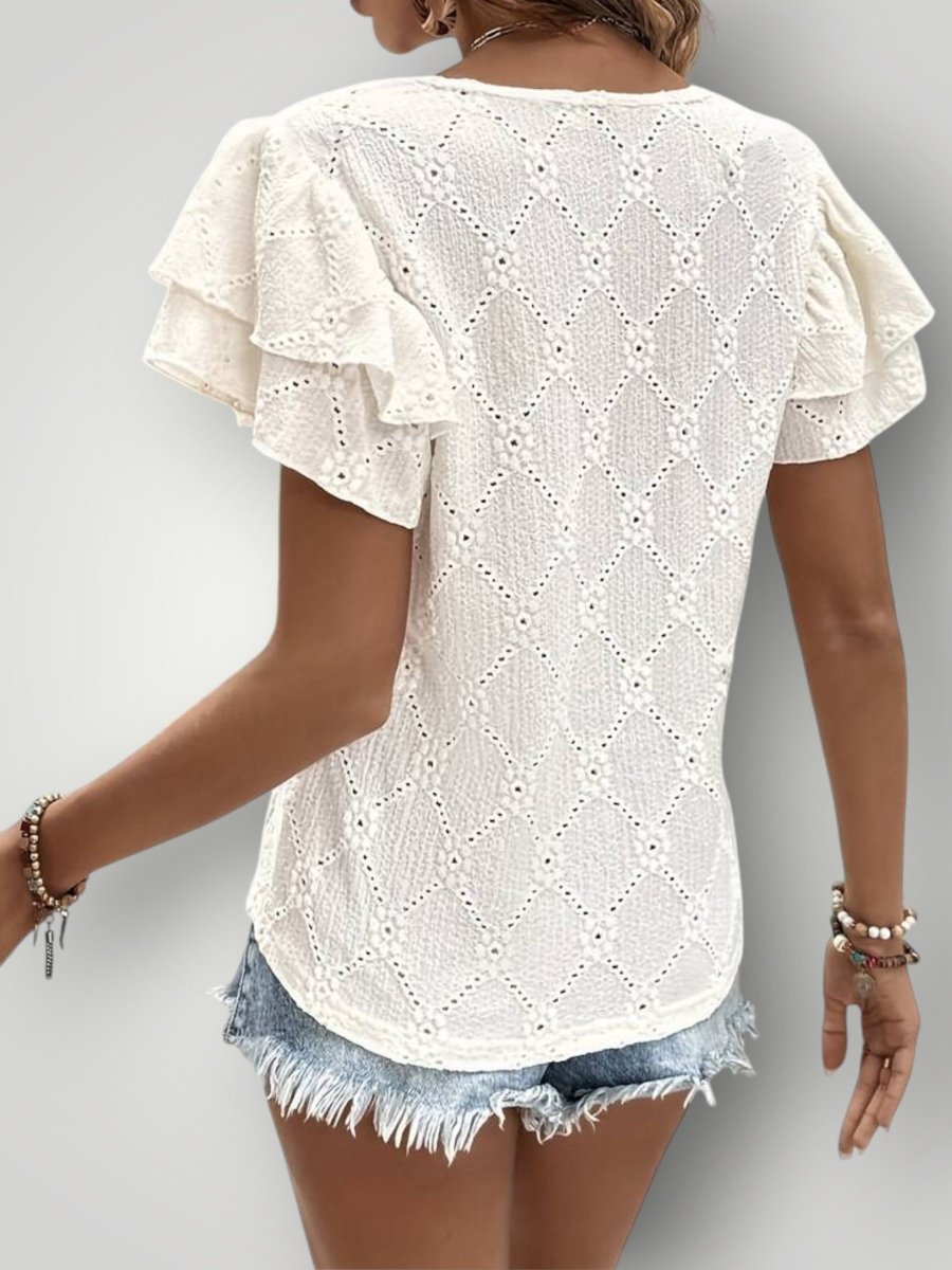 OTELIA | BLUSE MED VOLANGER - Nordic Boutique & Co.